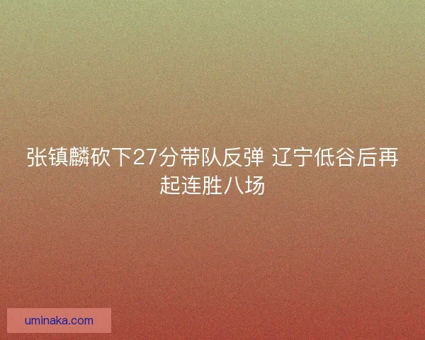 张镇麟砍下27分带队反弹 辽宁低谷后再起连胜八场