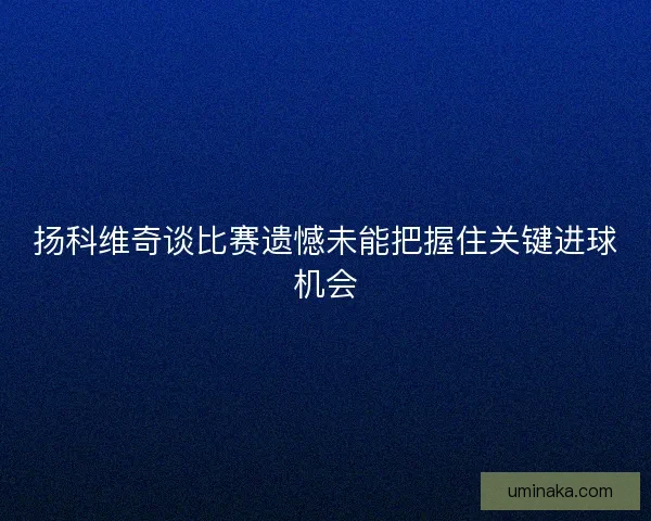 扬科维奇谈比赛遗憾未能把握住关键进球机会